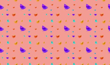 Farklı aksesuarlara sahip renkli arkaplan