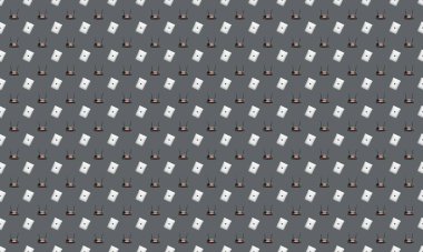 Farklı aksesuarlara sahip renkli arkaplan