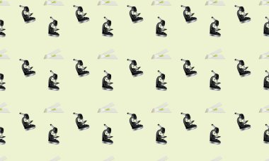 Farklı aksesuarlara sahip renkli arkaplan