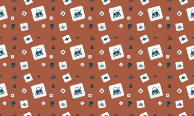 Farklı aksesuarlara sahip renkli arkaplan