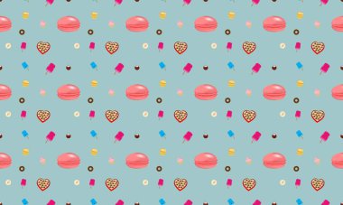 Farklı aksesuarlara sahip renkli arkaplan