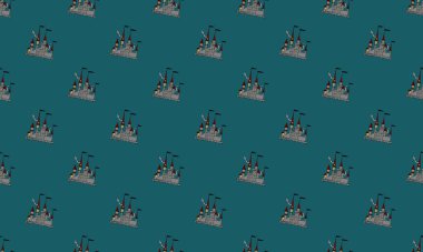 Farklı aksesuarlara sahip renkli arkaplan