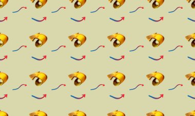 Farklı aksesuarlara sahip renkli arkaplan