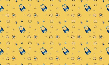 Farklı aksesuarlara sahip renkli arkaplan