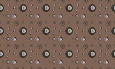 Farklı aksesuarlara sahip renkli arkaplan