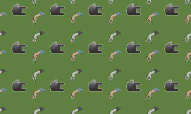 Farklı aksesuarlara sahip renkli arkaplan