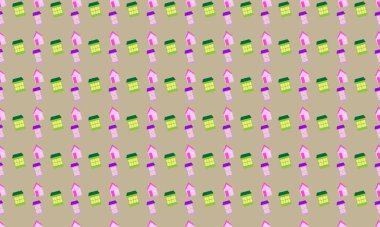 Farklı aksesuarlara sahip renkli arkaplan