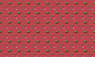 Farklı aksesuarlara sahip renkli arkaplan