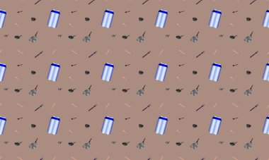 Farklı aksesuarlara sahip renkli arkaplan