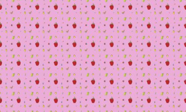 Farklı aksesuarlara sahip renkli arkaplan