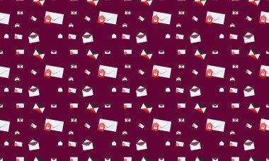 Farklı aksesuarlara sahip renkli arkaplan