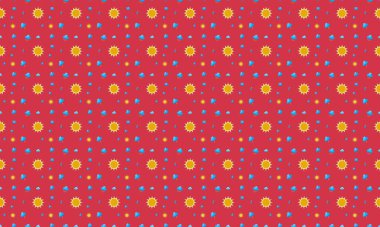 Farklı aksesuarlara sahip renkli arkaplan