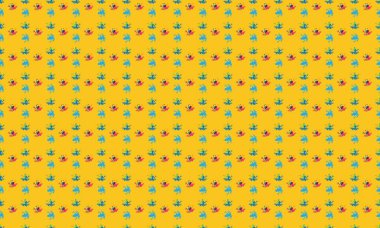 Farklı aksesuarlara sahip renkli arkaplan