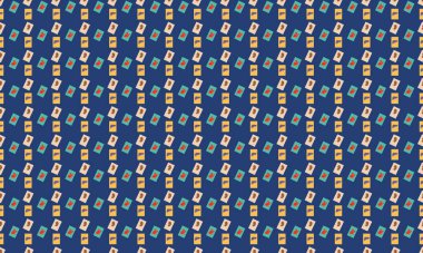 Farklı aksesuarlara sahip renkli arkaplan