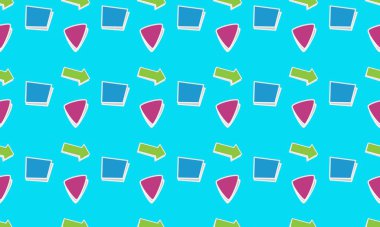 Farklı aksesuarlara sahip renkli arkaplan