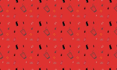 Farklı aksesuarlara sahip renkli arkaplan