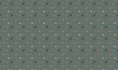 Farklı aksesuarlara sahip renkli arkaplan