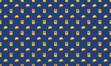 Farklı aksesuarlara sahip renkli arkaplan