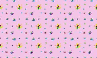 Farklı aksesuarlara sahip renkli arkaplan