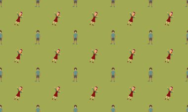 Farklı aksesuarlara sahip renkli arkaplan