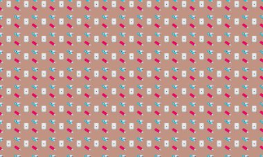 Farklı aksesuarlara sahip renkli arkaplan