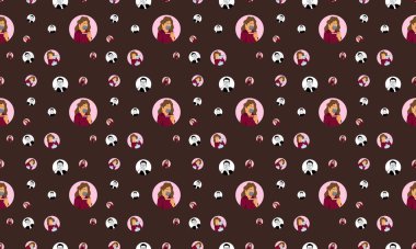 Farklı aksesuarlara sahip renkli arkaplan