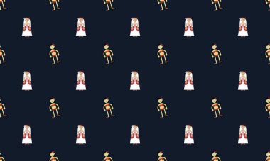 Farklı aksesuarlara sahip renkli arkaplan