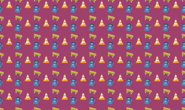 Farklı aksesuarlara sahip renkli arkaplan