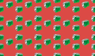 Farklı aksesuarlara sahip renkli arkaplan