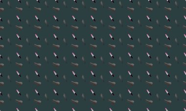 Farklı aksesuarlara sahip renkli arkaplan