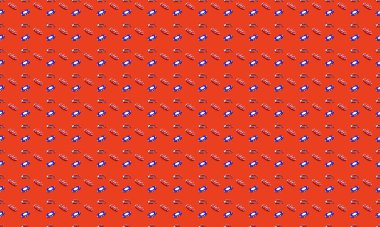 Farklı aksesuarlara sahip renkli arkaplan