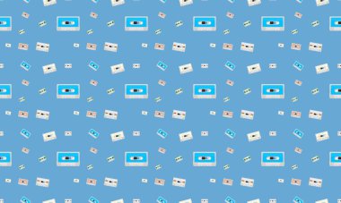 Farklı aksesuarlara sahip renkli arkaplan