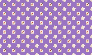 Farklı aksesuarlara sahip renkli arkaplan