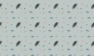 Farklı aksesuarlara sahip renkli arkaplan