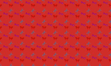 Farklı aksesuarlara sahip renkli arkaplan