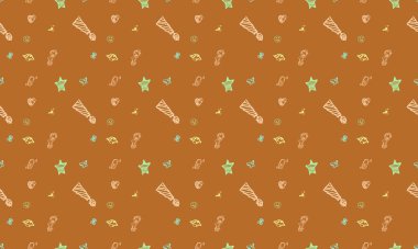 Farklı aksesuarlara sahip renkli arkaplan