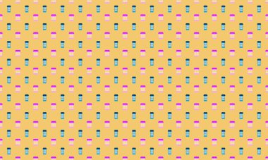 Farklı aksesuarlara sahip renkli arkaplan