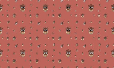 Farklı aksesuarlara sahip renkli arkaplan