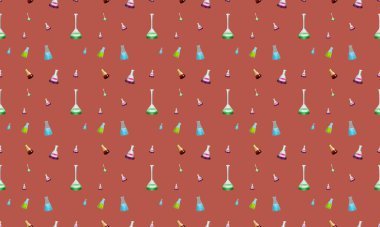 Farklı aksesuarlara sahip renkli arkaplan