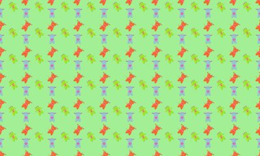 Farklı aksesuarlara sahip renkli arkaplan