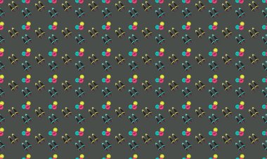 Farklı aksesuarlara sahip renkli arkaplan