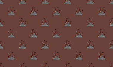 Farklı aksesuarlara sahip renkli arkaplan