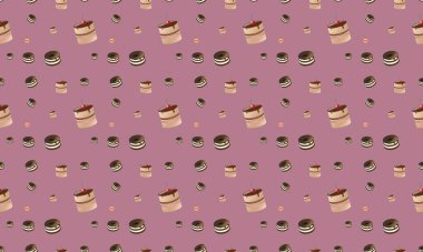 Farklı aksesuarlara sahip renkli arkaplan