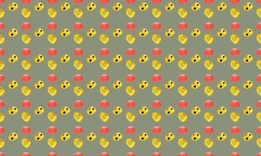 Farklı aksesuarlara sahip renkli arkaplan