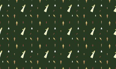 Farklı aksesuarlara sahip renkli arkaplan