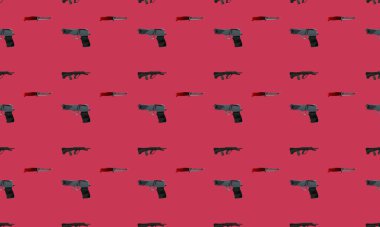 Farklı aksesuarlara sahip renkli arkaplan