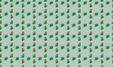 Farklı aksesuarlara sahip renkli arkaplan