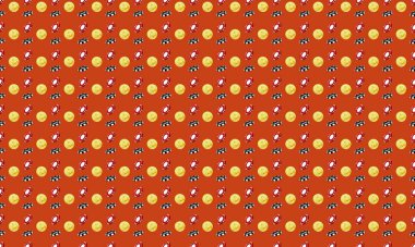 Farklı aksesuarlara sahip renkli arkaplan