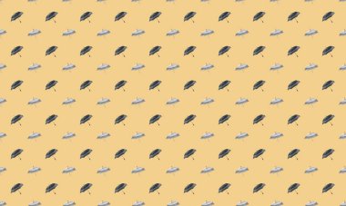 Farklı aksesuarlara sahip renkli arkaplan