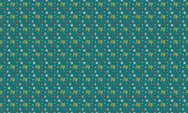 Farklı aksesuarlara sahip renkli arkaplan